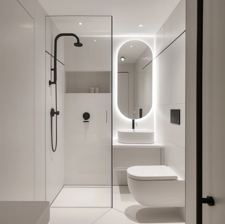 Bathroom Mirror w/ LED Light Callista Oval 48Watts