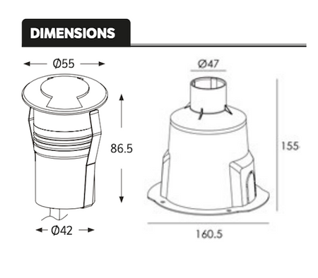 Drive Over Mini Uplighter 3watts Dual Beam