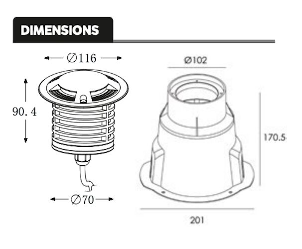 Drive Over Uplighter 3watts Quad Beam