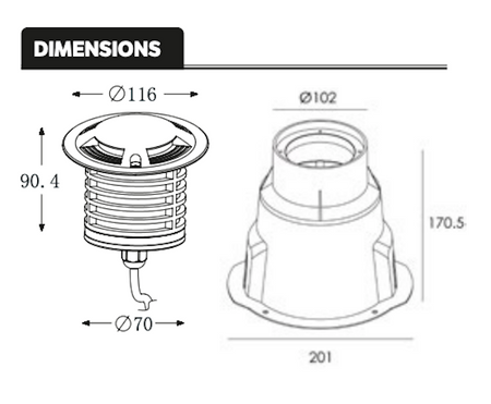 Drive Over Uplighter 3watts Quad Beam