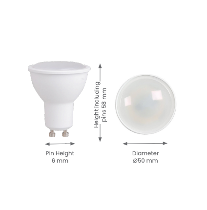 GU10 Frosted 12v Dimmable 7w x 3 bulbs