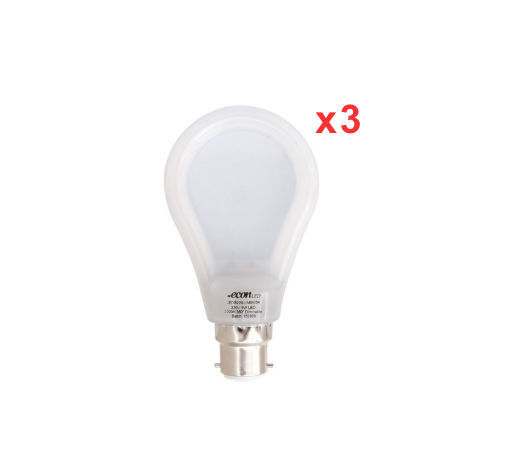 LED Bulb B22 9w Slim Style x 3