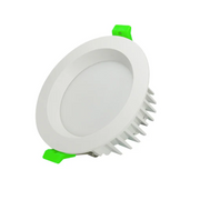 LED downlight with green accents on a white background-1
