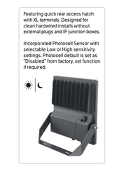 Commercial LED Floodlight IP66 200watts Wattage & Colour Selectable Marina Grade