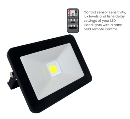 LED Floodlight w/ Motion Sensor 20watts IP65 + Remote Control