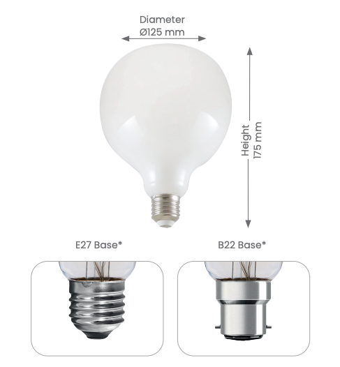 G125 Opal Lamp Dimmable 12w