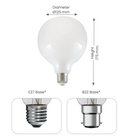 G125 LED Bulb Opal Glass Dimmable 12w