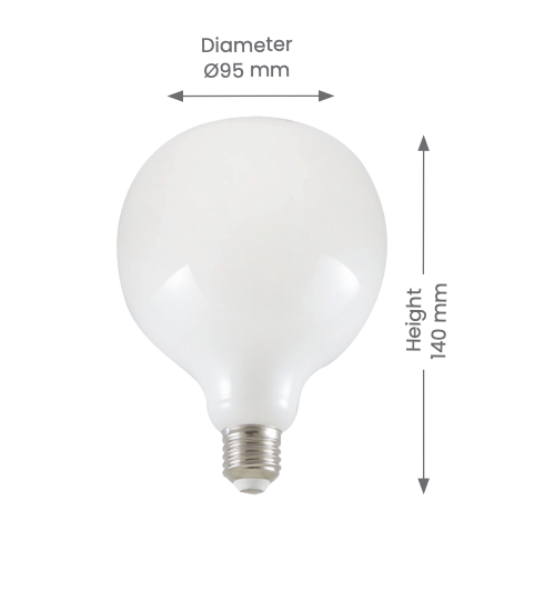 G95 LED Opal Lamp Dimmable 12w x 2