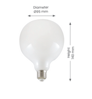 G95 LED Opal Lamp Dimmable 12watts