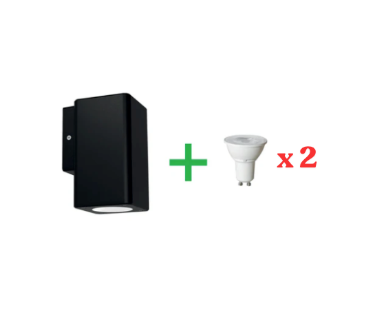 Outdoor LED Light Byron Large Square w/ GU10 Lamp 1-way x 2