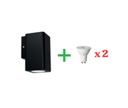 Outdoor LED Light Byron Large Square w/ GU10 Lamp 1-way x 2