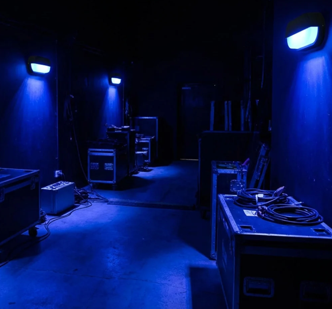 Ovate Eyelid Blue LED Oval Bulkhead-Front