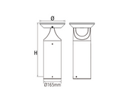 Solar Bollard Light Aurora I 500mm High