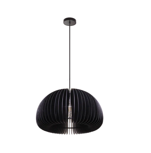 Wooden Pendant Light Fin-Matt Black