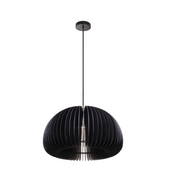Wooden Pendant Light Fin-Matt Black