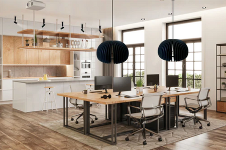 Wooden Pendant Light Fin-Matt Black