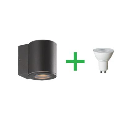 Byron Elite - Small - Round - One Way Wall Light with GU10 Lamp