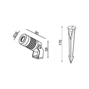 LED Spotlight on Spike 3W 24V DC
