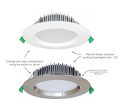 LED Downlight 12watts Retrofit 125mm CCT CRI-80
