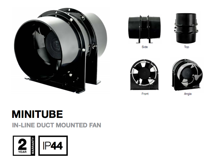 Extractor Fan Minitube 150mm Duct Size