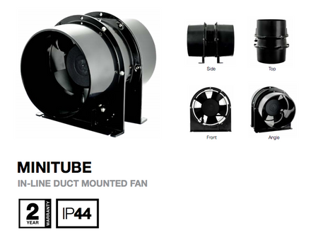 Extractor Fan Minitube 150mm Duct Size