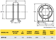 Extractor Fan Minitube 150mm Duct Size