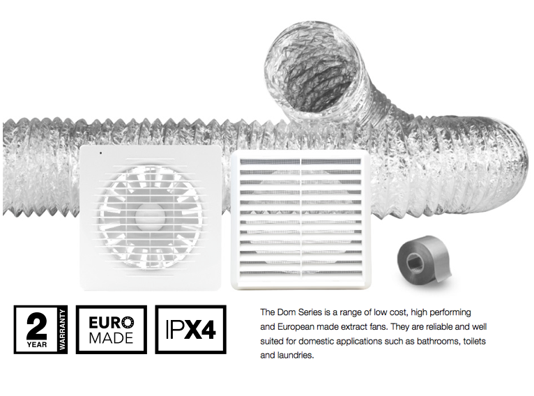 Extractor Fan Kit Ceiling Mounted Fan 150mm Duct Size