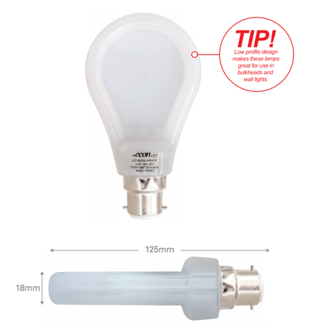 LED Bulb B22 9w Slim Style x 3