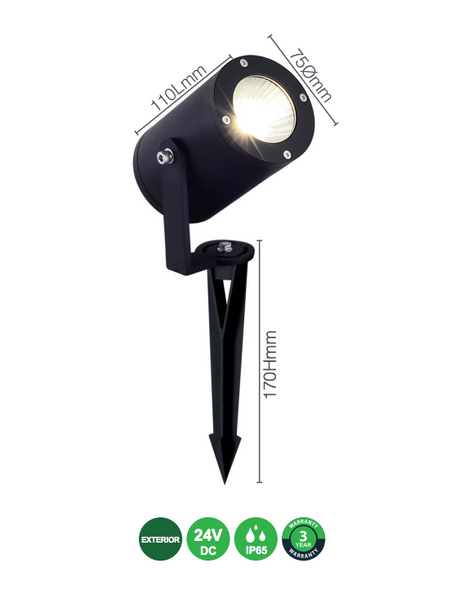 LED Spotlight on Spike 10W 24V DC
