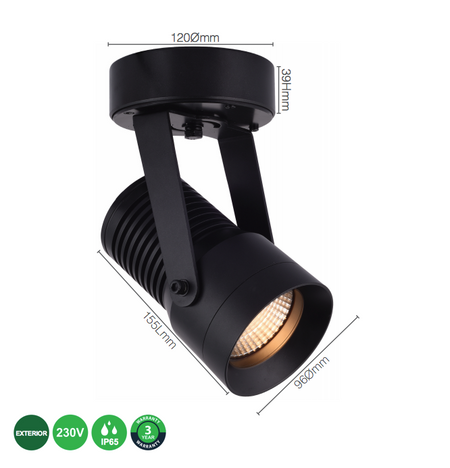 LED Spotlight on Swivel Base 15W 230V