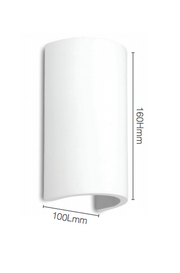 Paintable Plaster - Surface Mounted Wall Light