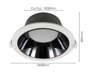 LED Shop Downlight 20w Low Glare Dimmable